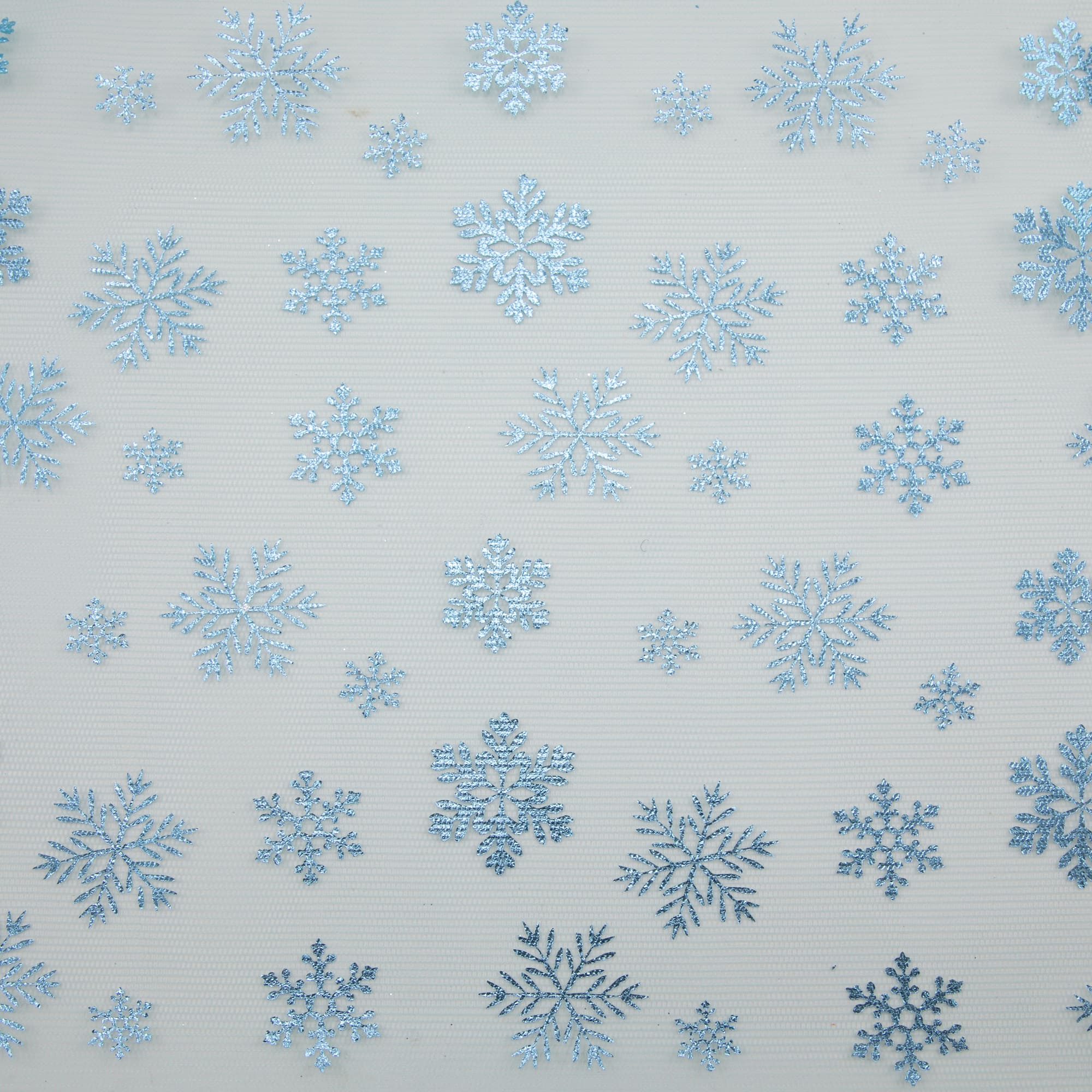 Wyla Blue Snowflakes on Blue Mesh